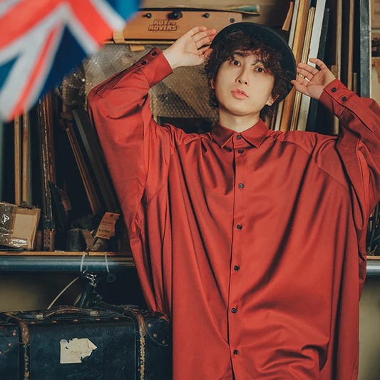 ビッグシルエットシャツ2【バーガンディ】